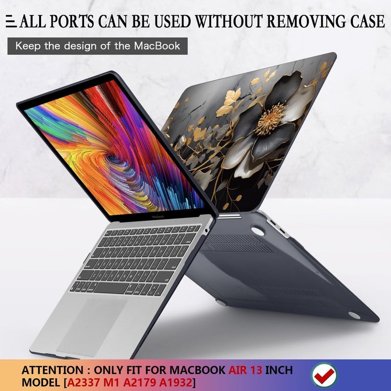 CISSOOK Compatible with MacBook Air 13 inch Case 2021 2020-2018 Release M1 Chip A2337 A2179 A1932 with Touch ID, Plastic Hard Shell Case + Keyboard Cover + Screen Protector, Abstract Oil Painting - Image 5